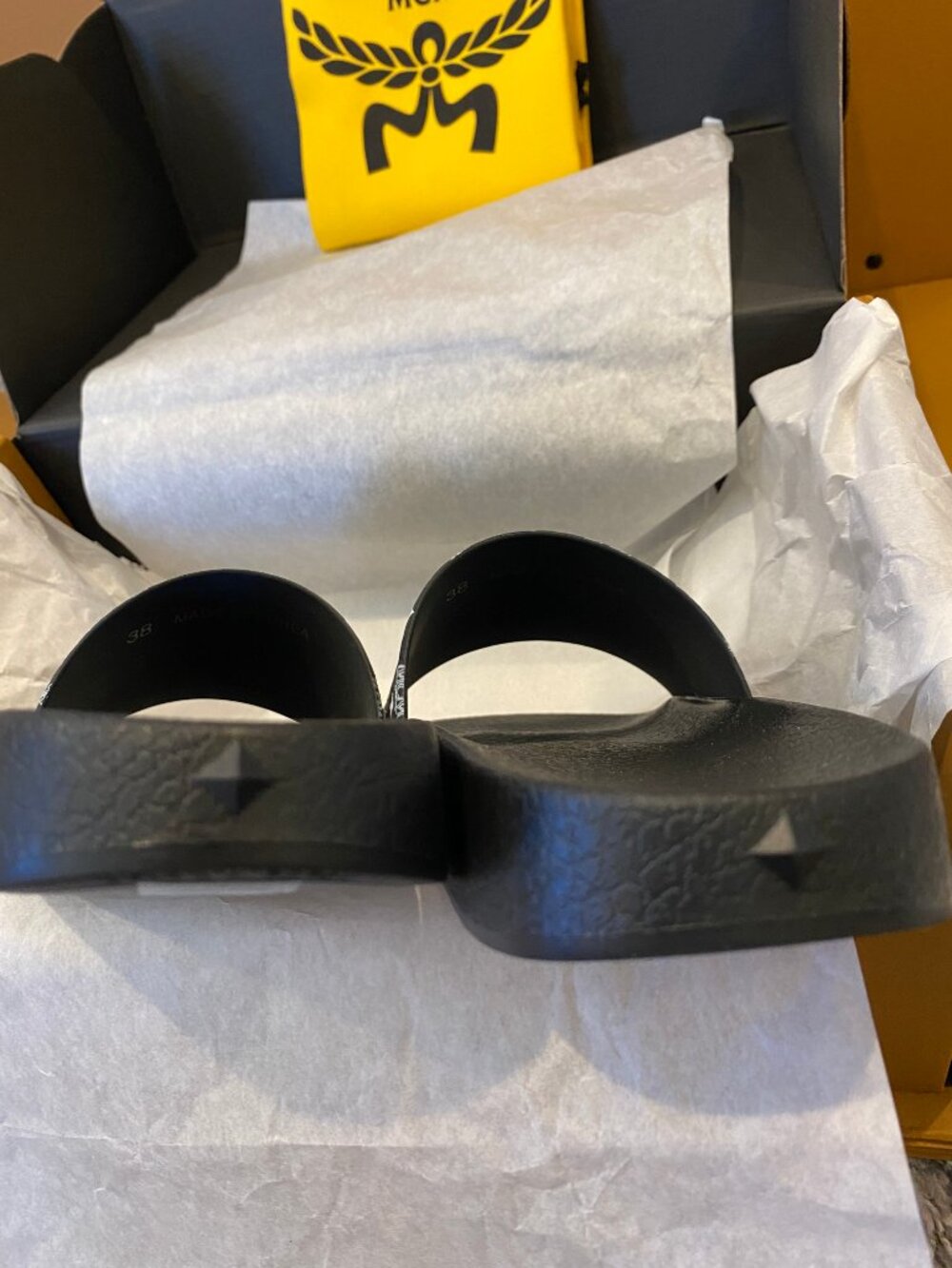 Monogram Print Rubber Slides - Picture 6 of 9